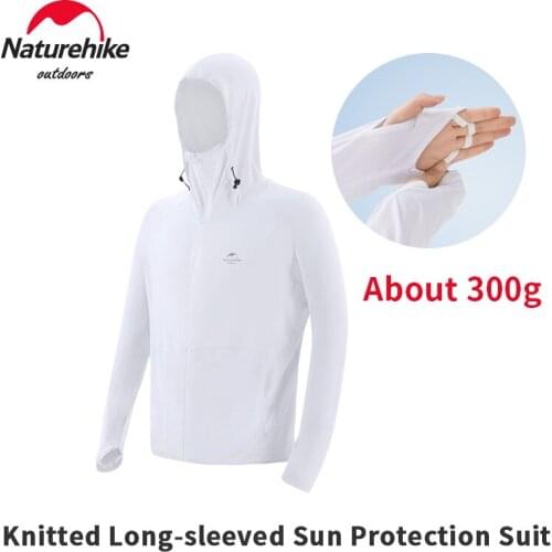 Naturehike Knitted Long Sleeve Sunscreen Clothes Summer Cover Face Cool Feeling Breathable Outdoor Running Camping Clothes