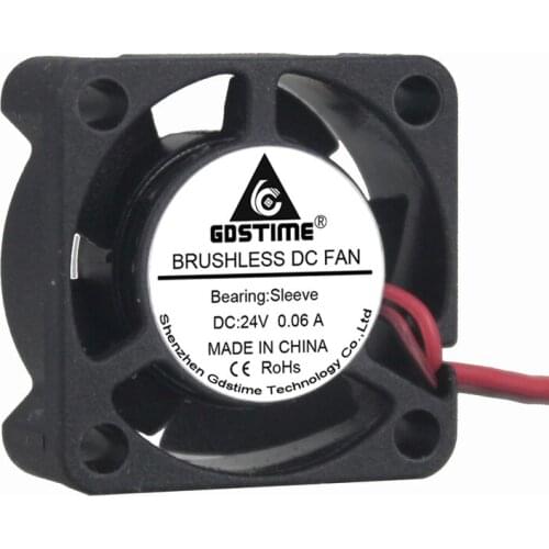 5pcs Gdstime Mini 25x25x10mm 25mm 10mm 24V 2Pin Brushless DC Cooler Cooling Heatsink Fan