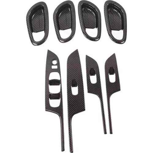For Nissan Navara NP300 2015-2020 Inner Door Handle Bowl & Window Lift Switch Button Panel Cover Trim Accessories, 8PCS