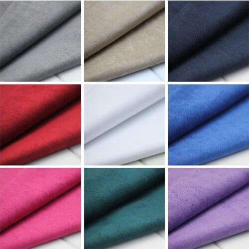 Suede Fabrics By The Per Meter for Sofa Cover Pillowcase Clothes Skirt Dresses Diy Sewing Velvet Textile Plain Black White Blue