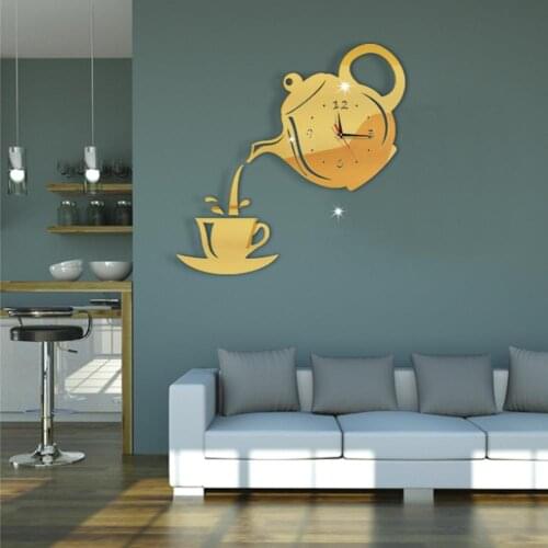 DIY Mirror Clock 3D Clock Wall Clock Holiday Livingroom Windows Acrylic Decoration Interior Design Quiet Office Silent