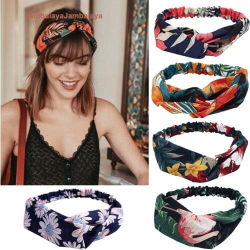 2021 New Design Headbands Fashion Women Summer Style Bohemian Bandage Girls Cross Turban Bandanas Hairbands Hair Accessories