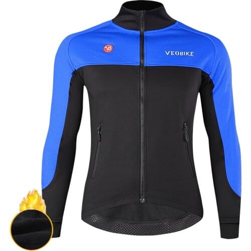 Winter Warm Up Thermal Fleece Cycling Jacket Men Bicycle Windbreaker Mtb Road Bike Clothes Windproof Coat Waterproof Long Jersey
