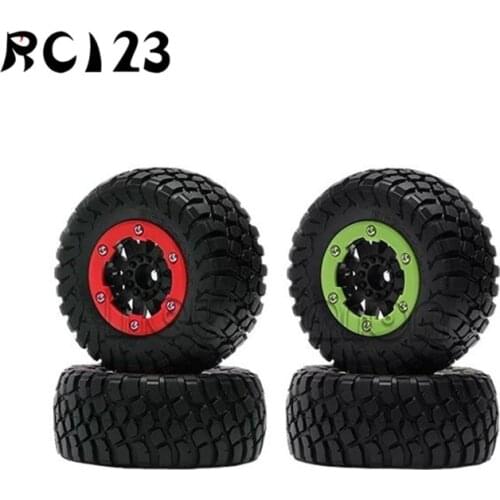 1/10 4Pc Alloy Beadlock Plastic Wheel Rim Hub 110mm RC Tires for RC Truck Car Short Course Truck Traxxas Slash 4x4 VKAR 10SC HPI