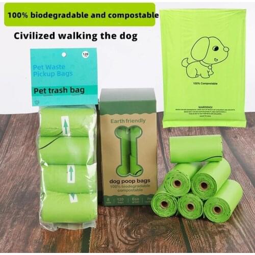 1 Roll Of Pet Garbage Bag Biodegradable Dog Cake Cereal Corn Milk Earth Friendly Garbage Bag Dog
