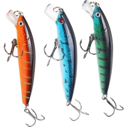 1PC 10color Fishing Baits Hard Fishing Lures Plastic Artificial 3D Eyes Fake Life-Like Minnow Shape Baits