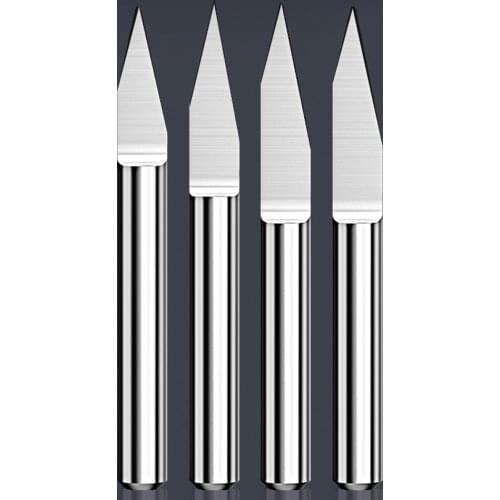 10pcs 3.175mm Engraving Bits Tungsten Cutter V Shape Carbide PCB CNC Router Tool Acrylic, MDF,Plastic Carving angle 10~30