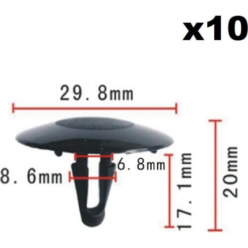 10pcs Hood heatproof cotton fastener For Toyota Series Nylon Retainer Clip Fender