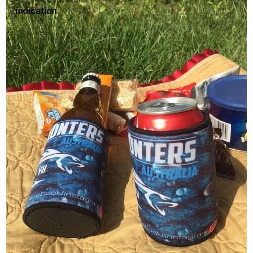 100pcs/lot Small Order Promotional 5mm Neoprene Australia Stubby Holders Beer Can Cooler With Customer Logo Sublimated Printing