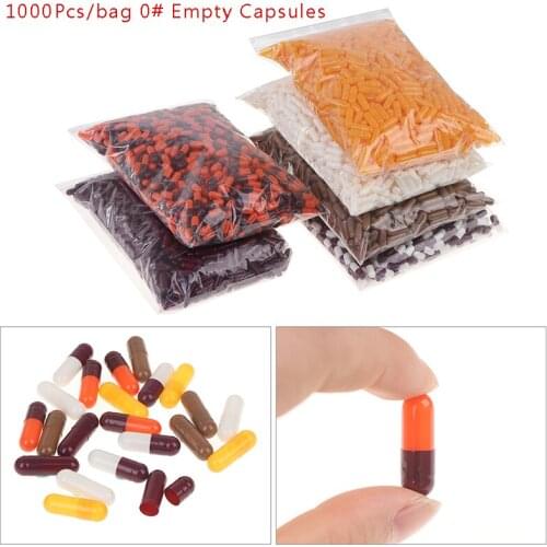 1000pc/bag 0#Empty Gelatin Capsule Gelatin Capsule Empty Hard Gelatin Capsule Clear Kosher Gel For Medicine Pills Refill Storage