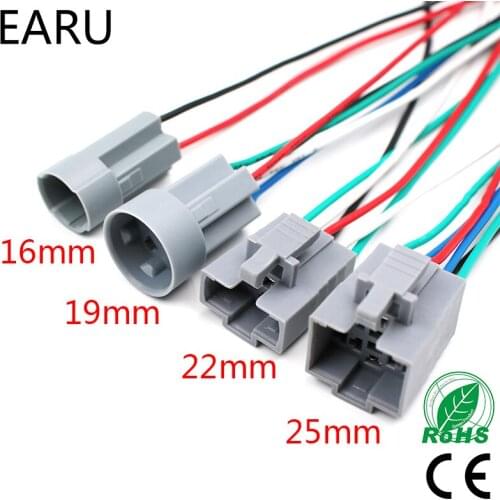 16mm 19mm 22mm 25mm Push Button Switch Flat Pins Type Switch Connector Push Button Socket Plug Wire Factory Online Wholesale