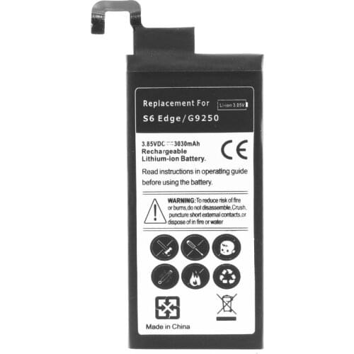 Ciszean 1x 3030mAh EB-BG925ABE Replacement Battery For Samsung Galaxy S6 Edge G9250 SM-G925l G925F G925L G925K G925S G925FQ