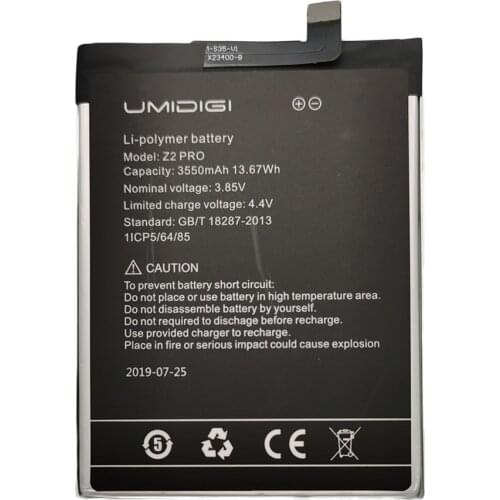 2pcs/lot 3550mAh 3.85V Replacement Umi Z2 Pro Phone Battery for UMIDIGI Z2 PRO
