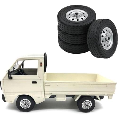 4Pcs/set Four-wheel Drive Remote Control Car Wheel Rubber Tires for WPL D12 4WD Drift Pickup Truck DIY Modified Parts