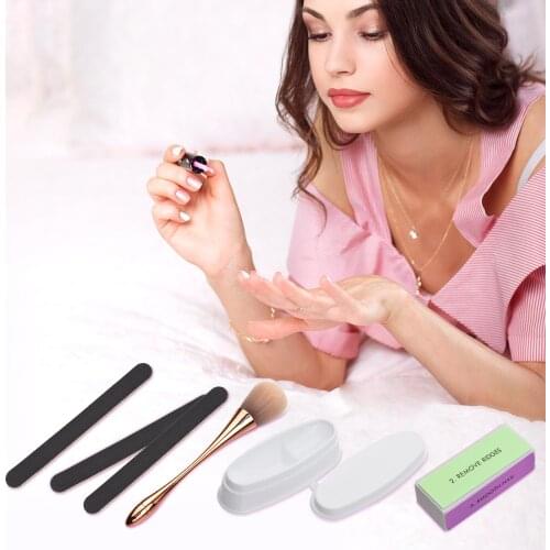 6PCS Dip Powder Tray Nail Files Buffer Set Nail Dipping Powder Holder Nail Buffer Nail File Emery Boards for DIY Nail Decoration