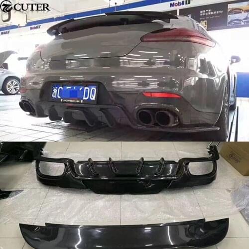 Carbon Fiber Car body kit Rear Trunk Spoiler Lip Wing Rear diffuser lip For Porsche Panamera 970 09-15