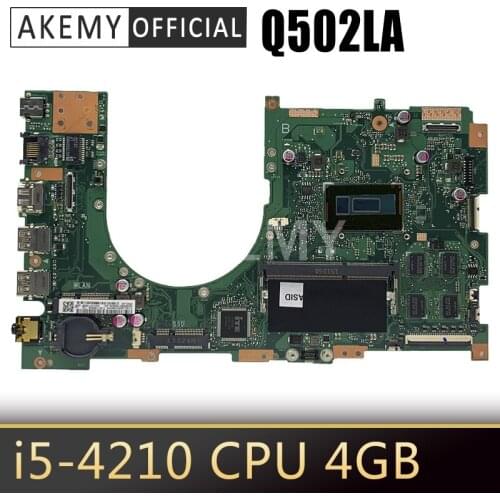 Akemy Q502LA Laptop motherboard i5-4210 CPU 4GB RAM for ASUS Q502 Q502L Q502LA Test mainboard Q502LA motherboard test 100% ok