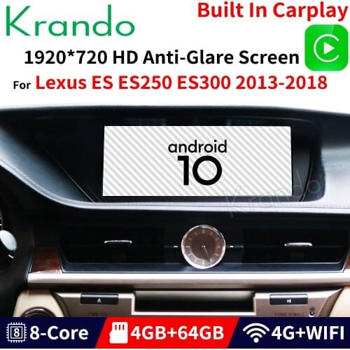 Krando Android 10.0 10.25'' 4G 64g car radio player multimedia player for Lexus ES250 ES300 ES350 2013-2018