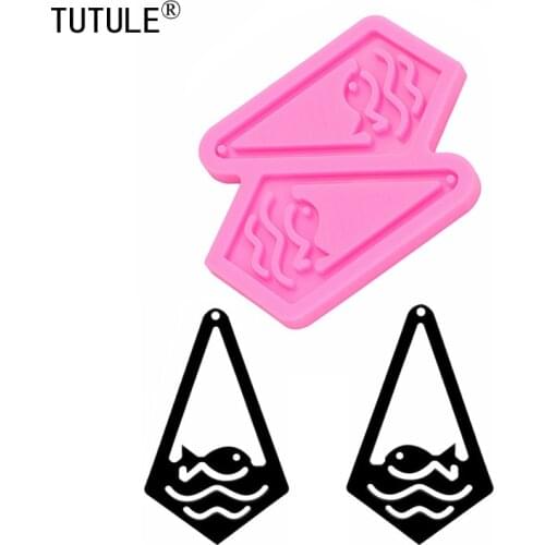 Shiny Glossy Jewelry Small fish tide type silicone mold,Keychain Epoxy Resin Charms Jewelry earring necklace Polymer Clay Mold