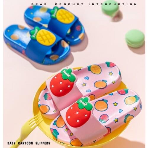 Childrens sandals and slippers 2021 summer new cute cartoon fruit print boys and girls bath slippers slippers