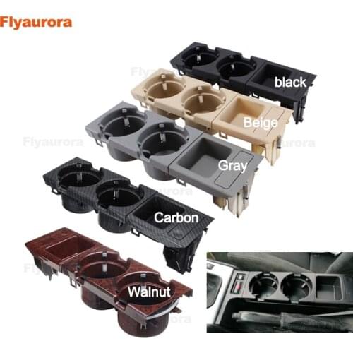 Double Hole Car Front Center Console Cup Rack / Change Box Water Cup Holder Storing Coin Box For BMW E46 3 Series 1998-2006