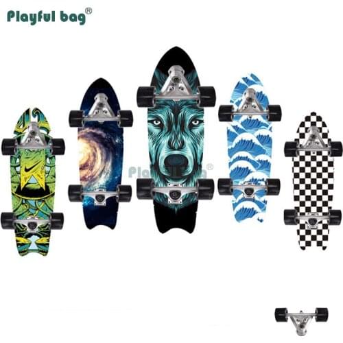 Playful Bag Four Wheels Skateboard Upgrade Bracket Land Surfing Skate Board with Creative Pattern Street Sport Toys MA14