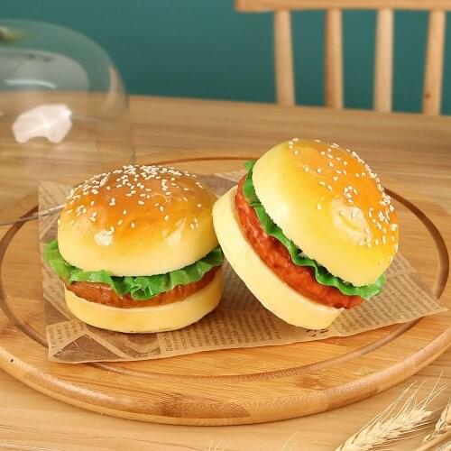 1pcs High Imitation Artificial Hamburger Model&artificial Plastic Fake Simulated Hamburger with Sesame Ornaments Decoration