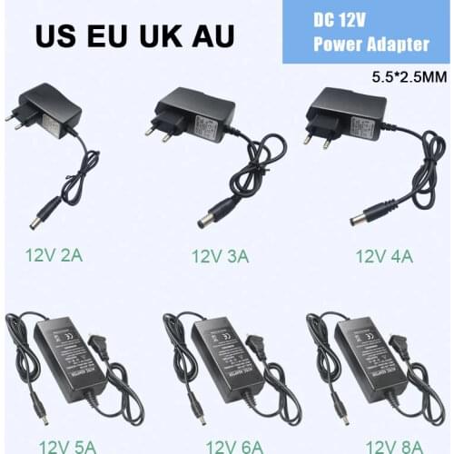 Power Supply DC 12V 1A 2A 3A 5A 6A 8A Power Supply Adapter DC 12V Volt Power Supply Adapter Lighting Led Strip Lamp