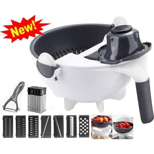 Basket Vegetable Cutter Slicer Rotate Multifunction Chopper Grater Shredder With Food Strainer Crusher Potato Kitchen Accessory