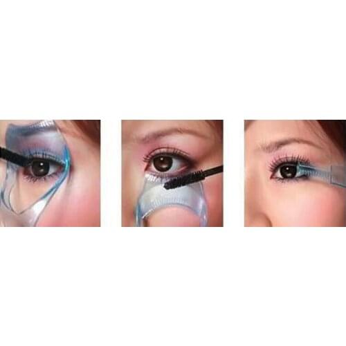 DIY Three in one eyelash cards comb eye lash curler brush Mascara Guard Applicator eyeliner aid baffle as Makeup Cosmetic Tool