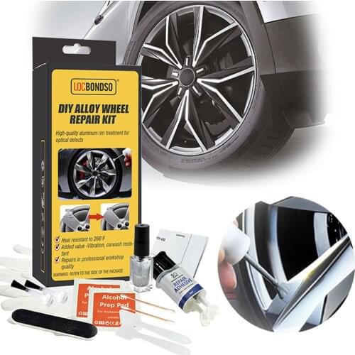 Alloy Wheel Repair Kits Adhesive General Silver Car Auto Rim Dent Scratch Surface Damages Care Repair Wheel Rims Hand Tool Set