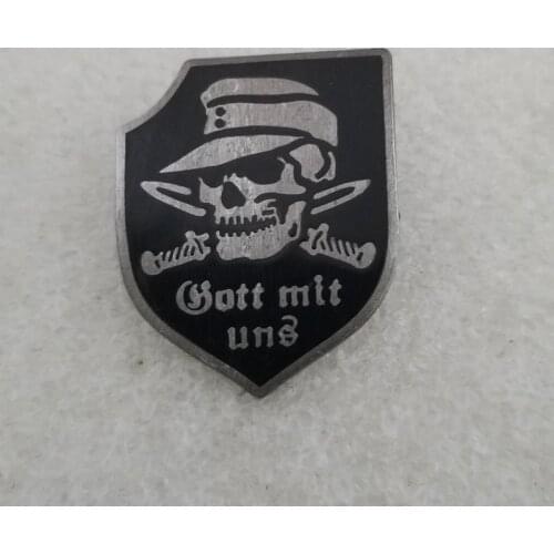 German Wehrmacht Gold Pin Enamel Pin Skull Knife Brooch Vintage Silver Black Shield Badge Collecting Souvenirs COPY