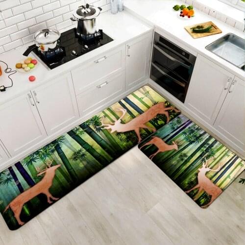 Plush Bathroom Mat Deer Bath Rugs Water Absorbent Doormat for Living Room Bedroom Carpet Nordic style Hallway Balcony Floor Rug