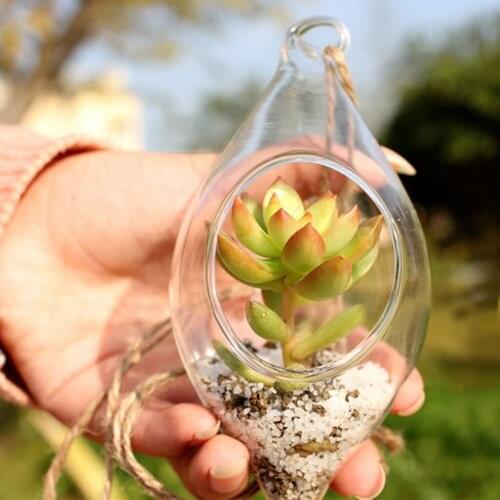 Hanging Glass Vase Hanging Terrarium Hydroponic 6*13cm/2.4*5'' Plant Flower Clear Container Indoor Hanging Vase Home Decor
