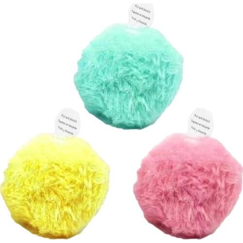 Lifelike Animal Chirping Sounds Furry Ball Cat Kitten Toy Pompon Plush Bite Ball