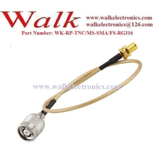 RF cable assembly: RP-TNC male straight to SMA female straight with RG316 interface cable