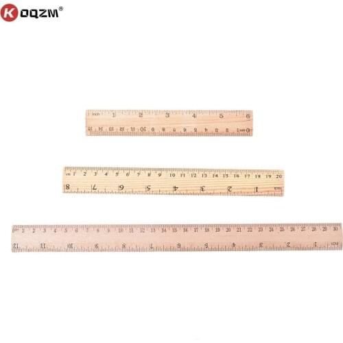 1pcs 15/20/30cm Wooden Ruler Learning Office Stationery Ruler Metric Rule Precision Double Sided Measuring Tools