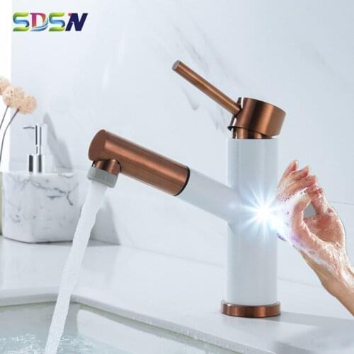 Touch Bathroom Faucet SDSN Stainless Steel Basin Faucets Pull Out Bathroom Basin Faucet Sensor Basin Tap Touch Bathroom Faucets