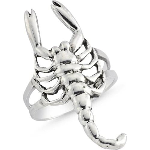 Silverlina Silver Without Stone Scorpion Pattern Ring