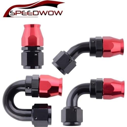 SPEEDWOW AN10 Aluminum Swivel 0/45/90/180 degree PTFE Reusable Hose End PTFE Fitting Adapter For Oil Fuel PTFE Hose Line