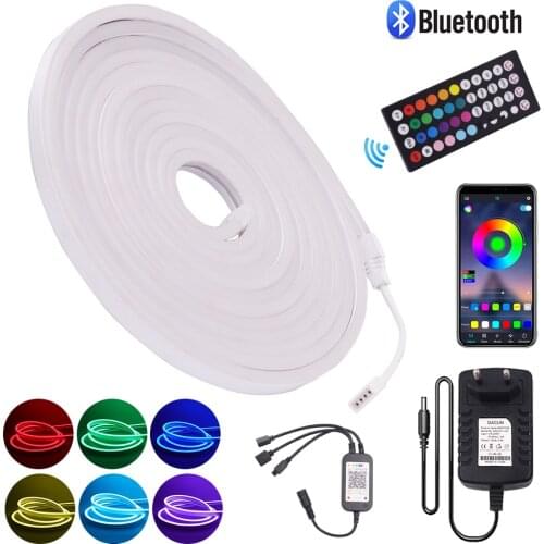 DC12V RGB LED Strip Flex Neon Rope Lights WIFI Bleutooth Control Neon Light Waterproof Ribbon 3535 96Leds/m Flexible Neon Tape