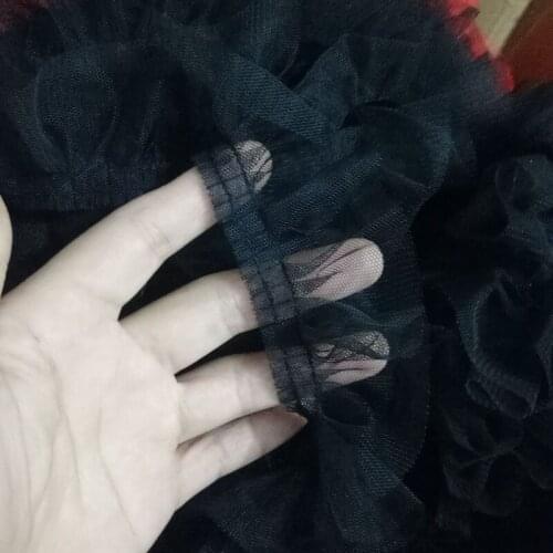 1M Pleated Tulle Lace Fabric 5cm Ribbon Blue Purple Lace Trim Pink Green Lace Sewing Clothe Guipure Craft Supplies dentelle RT11