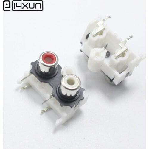 10pcs RCA 2 Pin Red + White Female Audio Video Plug jack AV Socket Input and Output Dual Channel Connector