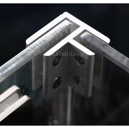10PCS 90Degrees 2Ways Corner Glass Clamp Clips Bracket Glass Aluminium Brackets for 10-12mm Glass JF1812