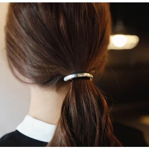 120pcs/lot DIY Metal Simple Generous Golden Sliver Torus Hair Bands Retro Rubber Band Hair Styling Tools Accessories HA1051