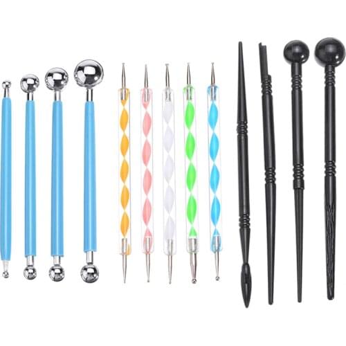 13Pcs Mandala Dotting Tools Nail Art Tool Brushes Paint Tray Paint Brushes Rock Painting for Wood Canvas Rocks Fabric Wall Art