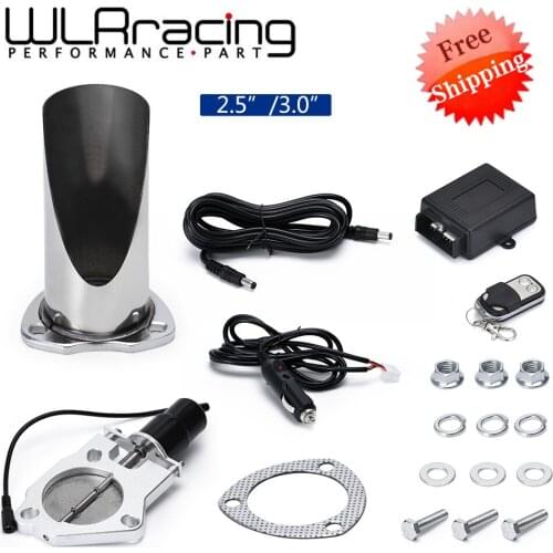 2.5'' / 3.0'' Cutout Stainless Steel Exhaust Cut Out Header Be Cut Pipe Electric Valve Exhaust Tip Muffler Kit WLR-CT12/13