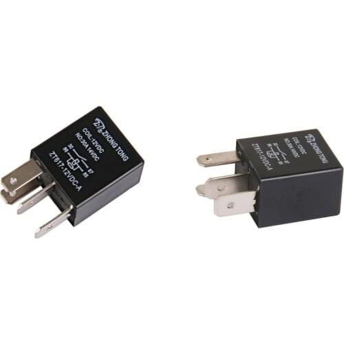 2x 12VDC 30 Amp 4 Pin SPST Car Relay, Electrical Relay Switch for Automotive Truck Boat Marine