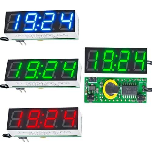 3 In 1 LED Digital Tube Clock Temperature Voltage Module Time Thermometer Voltmeter Time Meter Board DC 5V-30V R8025