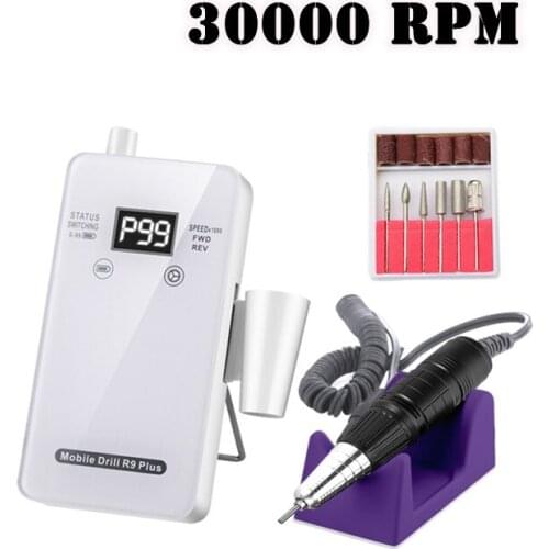 30000 RPM nail drill, portable rechargeable nail drill, nail polish polisher, with full LCD display, nail tool set nail machine